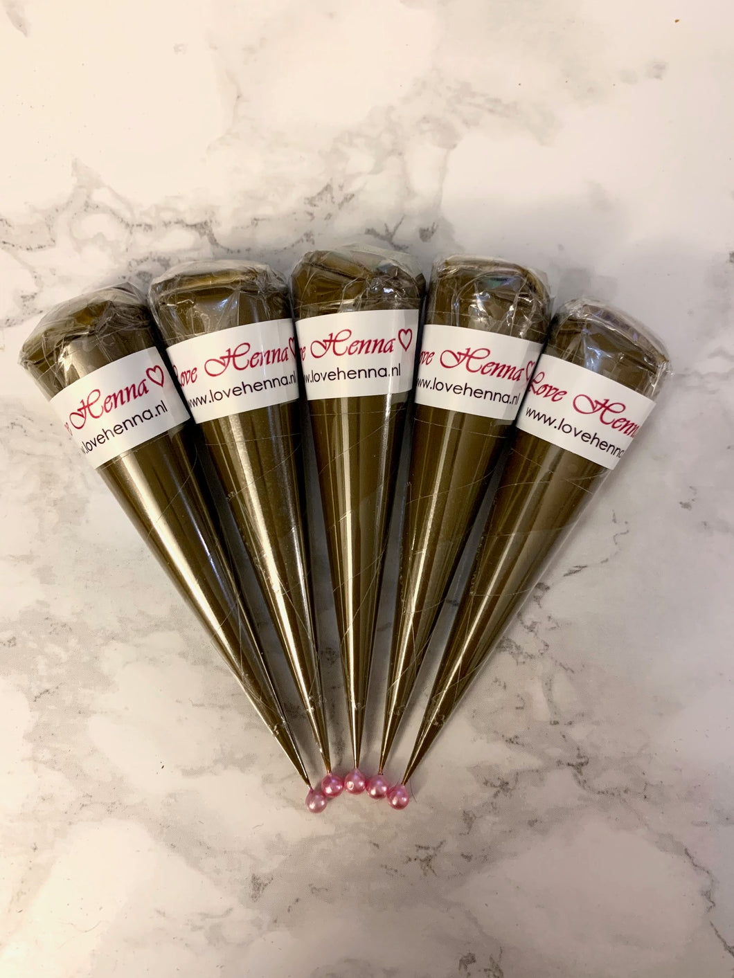 Natural henna cones medium met speld (5x20g)